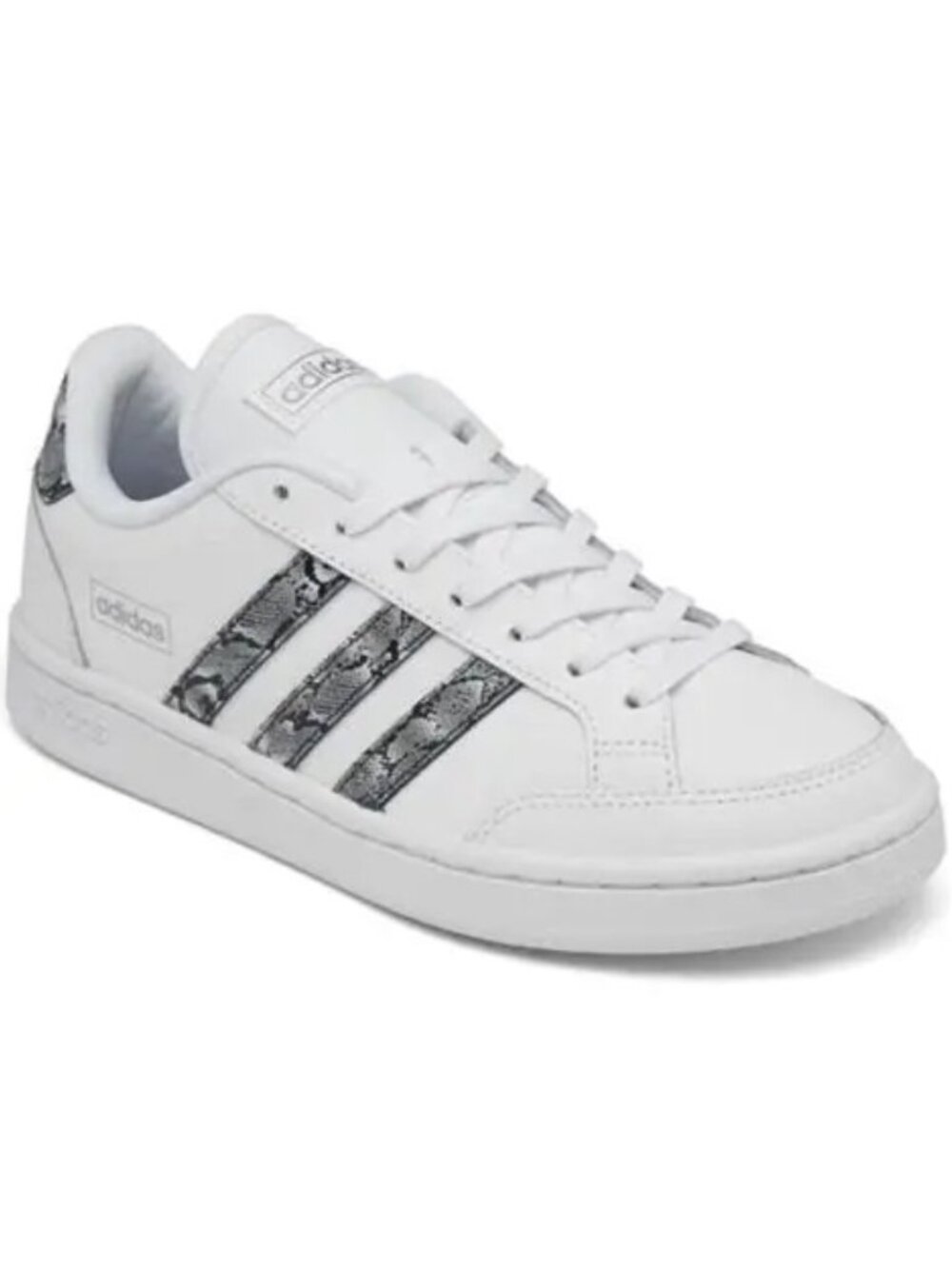 Adidas Grand Court Superstar White & Grey Snakeskin Sneakers